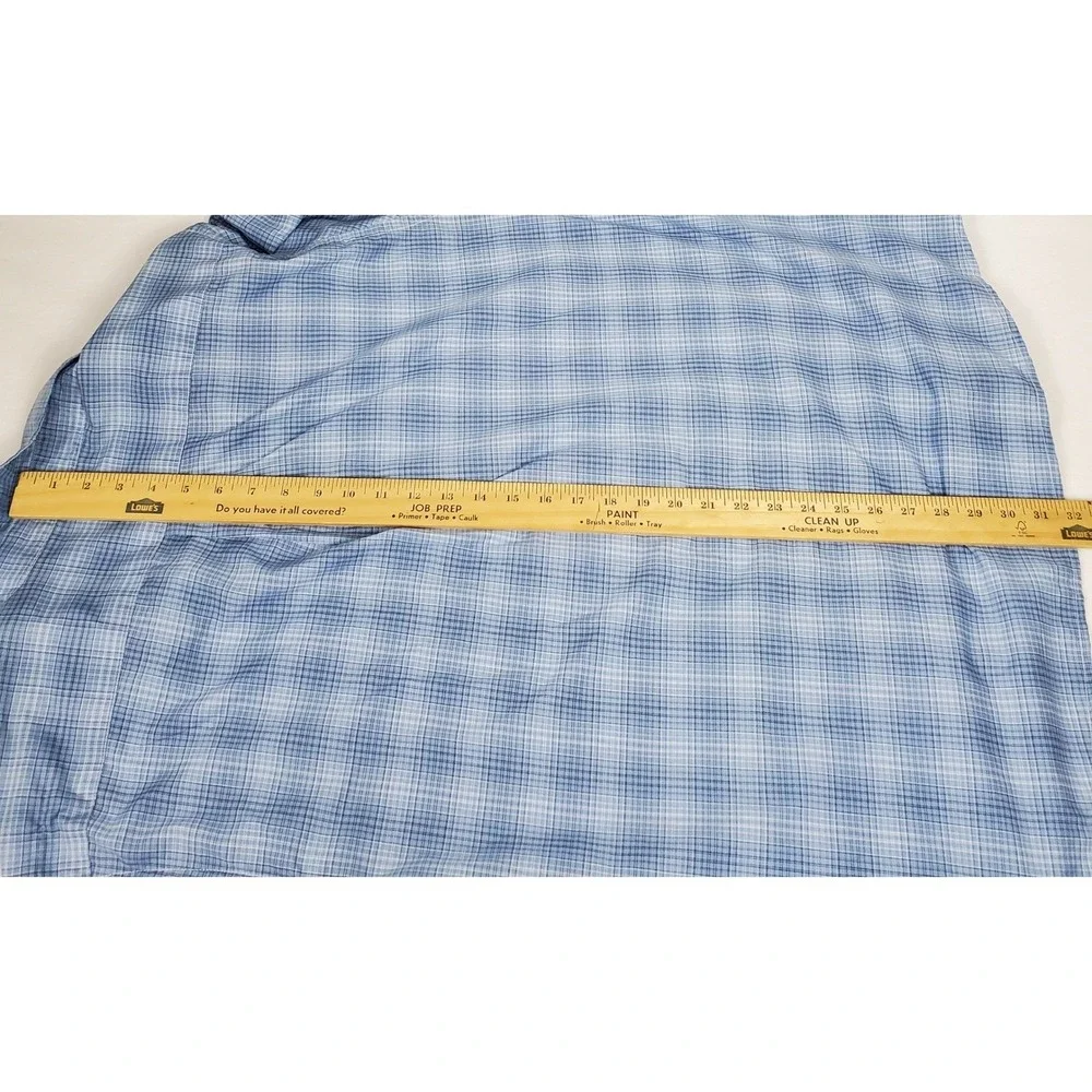 Dockers Mens XXL Blue White Plaid Short Sleeve Button Down Shirt Cotton Blend - Picture 8 of 8